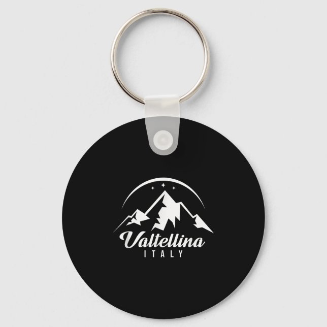 Valtellina Italien Ski Resort Skiing Snowboarding  Nyckelring (Framsida)