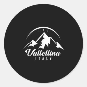 Valtellina Italien Ski Resort Skiing Snowboarding Runt Klistermärke