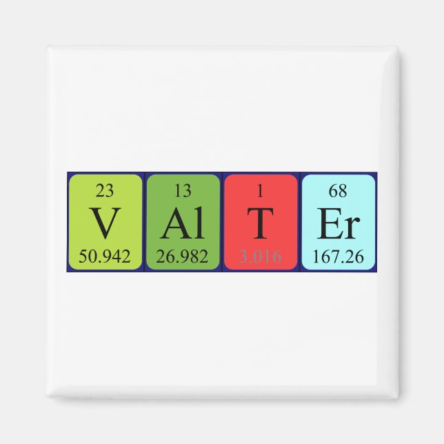 Valterperiodisk magnet bord namn (Framsidan)