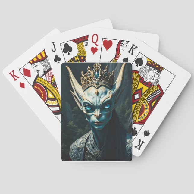 Valtharion Uråldrig Alvkung - Mörk Fantasy Beställ Casinokort (Baksidan)