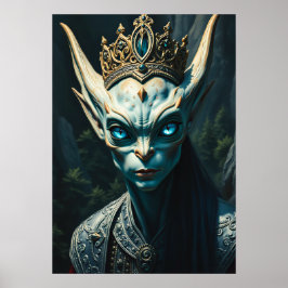 Valtharion Uråldrig Alvkung - Mörk Fantasy Poster