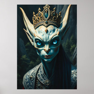 Valtharion Uråldrig Alvkung - Mörk Fantasy Poster