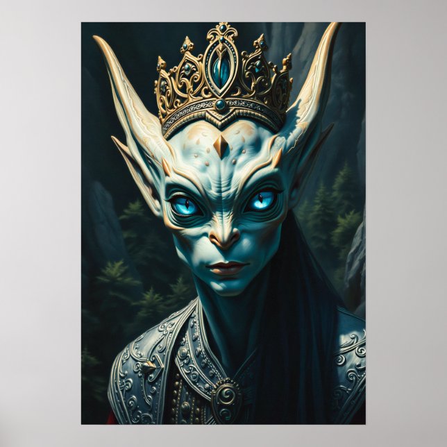 Valtharion Uråldrig Alvkung - Mörk Fantasy Poster (Framsidan)