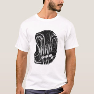Valthorn som leda i rör svartvit fotodesign t-shirt