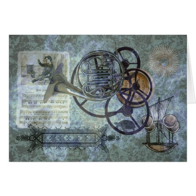 ValthornSteampunk medley Hälsningskort (Framsidan Horizontal)