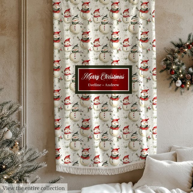 Vältning av vattentorkare med rött och grönt fleecefilt (Charming watercolor blanket with red and green)