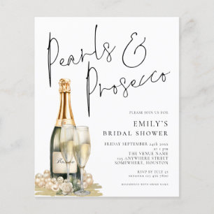 Value Pearls Prosecco Glass Möhippa Inbjudan Flygblad