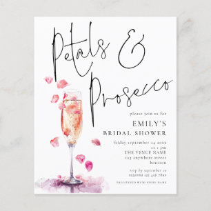 Value Petals Prosecco Glass Möhippa inbjudan Flygblad