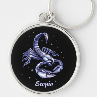 Valuegem Scorpio Horroscope Keychain Rund Silverfärgad Nyckelring