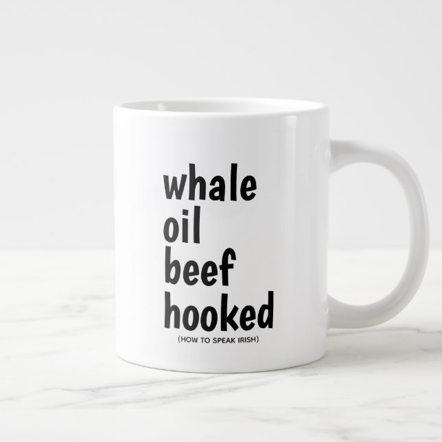 Valuraolja Beef Krok Black Typografi Lena irländar Jumbo Mugg (Höger)