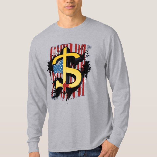 Valutadetalj: Dollar-design T-shirt" T Shirt (Framsida)