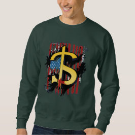 Valutaelegans: Dollar-design T-shirt" Lång Ärmad Tröja