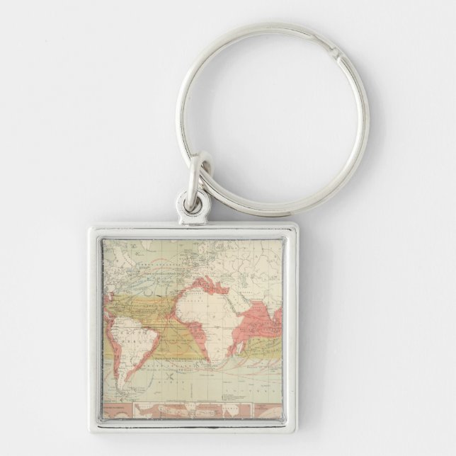 Valutor i luft fyrkantig silverfärgad nyckelring (Framsidan)