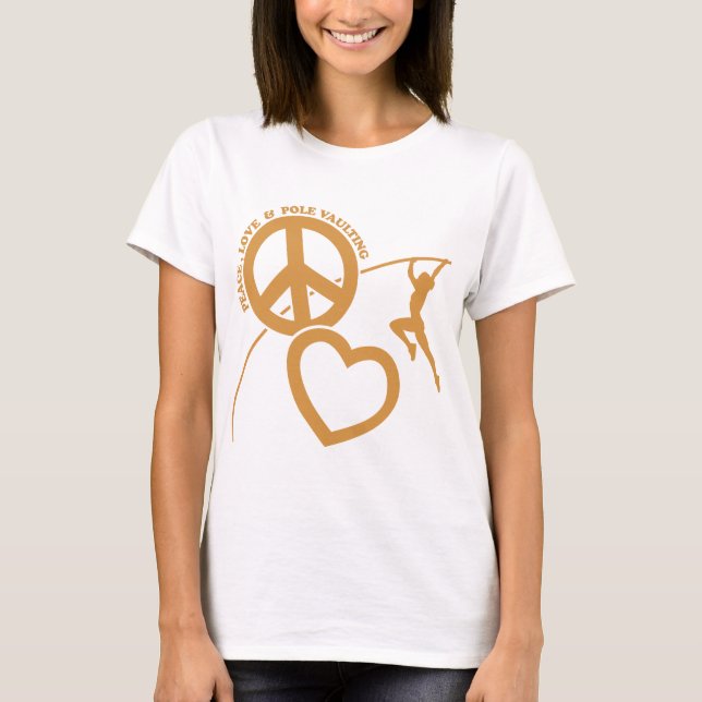 VÄLVA FÖR PEACE-LOVE-POLE TEE SHIRT (Framsida)