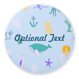 Valval, ankare, koraller och Sjögräs Mönster Knopp