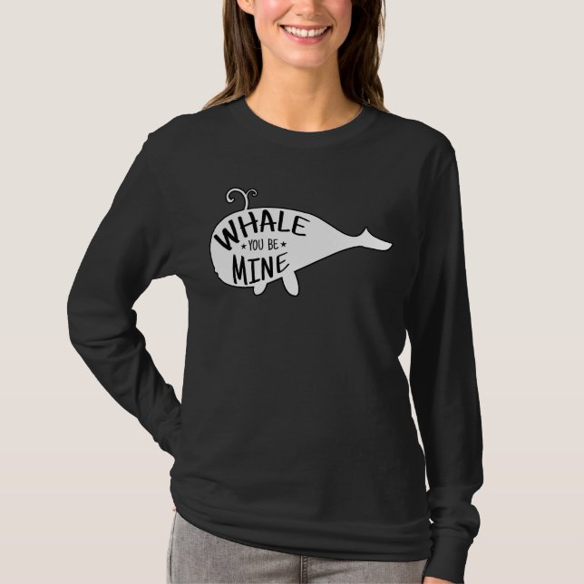 Valval du är min Cute Orca Blue Whale Silhouette T Shirt (Framsida)