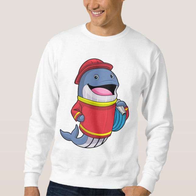 Valval som brandman med Hose Lång Ärmad Tröja (Framsida)