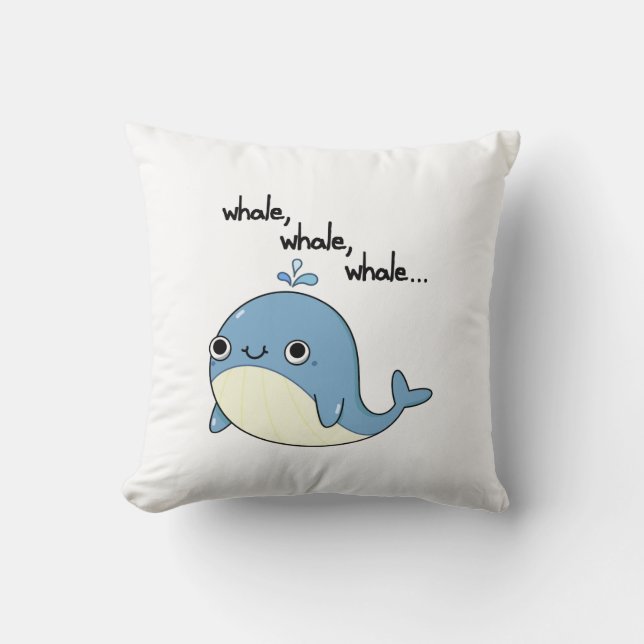 Valval, valval, Cute Sea Animal Pun Kudde (Framsida)