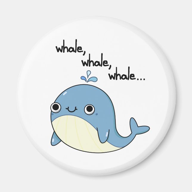 Valval, valval, Cute Sea Animal Pun Magnet (Framsidan)