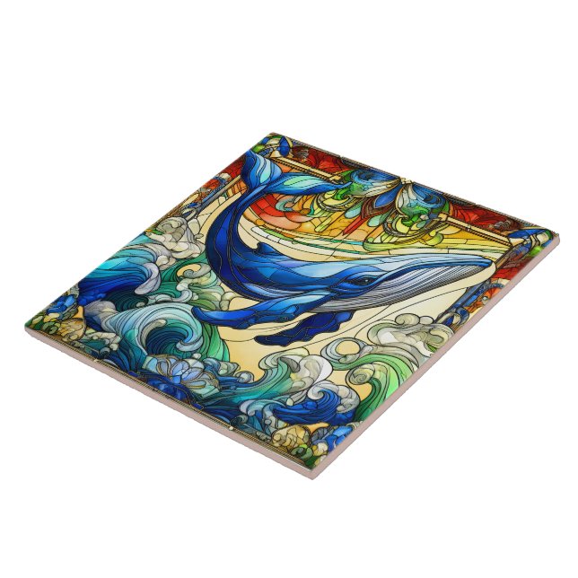 Valval's Delight a Stached Glass Ocean Tale Kakelplatta (Sidan)