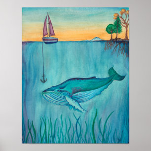 Valvattenfärgaffisch Poster