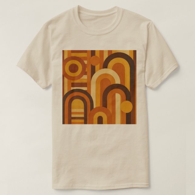Valvbågar och solfläckar Retro geometrisk design T Shirt (Design framsida)