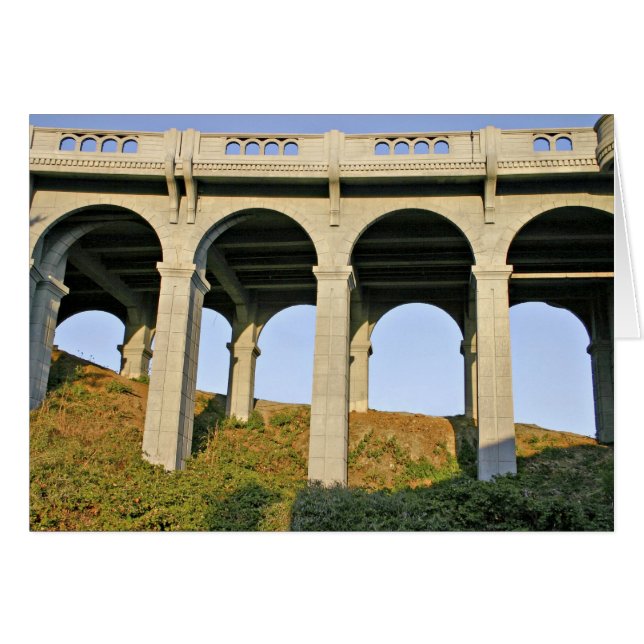 Valvbågar stöder Patterson Memorial Bridge Hälsningskort (Framsidan Horizontal)