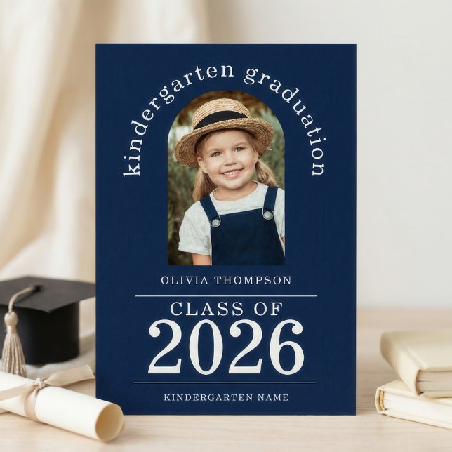 Valvbåge Foto Förskoleexaminerad 2026 Marinblå Meddelande (Skapare uppladdad)