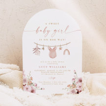 Valvbåge Söt Baby Girl Klädstreck Baby Shower