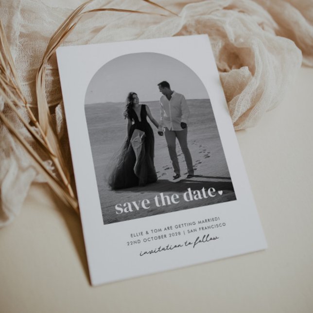Valvd Save The Date Hjärtan Inbjudningar (Zazzle Arched Save The Date Heart Invitation)