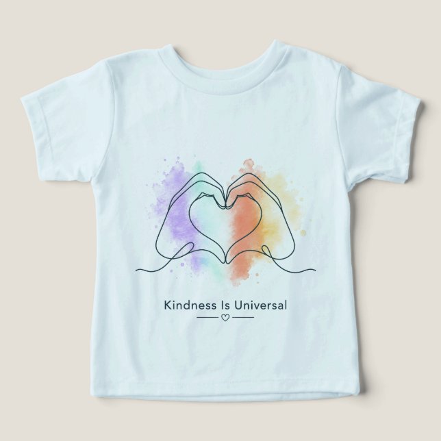Välvilja Är Universell Stolthet Hjärtformad Design T Shirt (Design Framsida)
