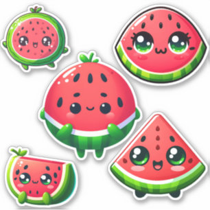 välvillig kawaii-vattenmelon klistermärken