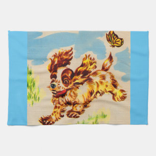 välvillig marionett vid springa kökshandduk
