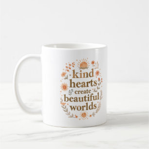 Välvilliga Hjärtan Skapar Vackra Världar Inspirera Kaffemugg