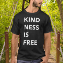 VÄLVILLIGHET ÄR GRATIS T-shirt med fet typsnitt