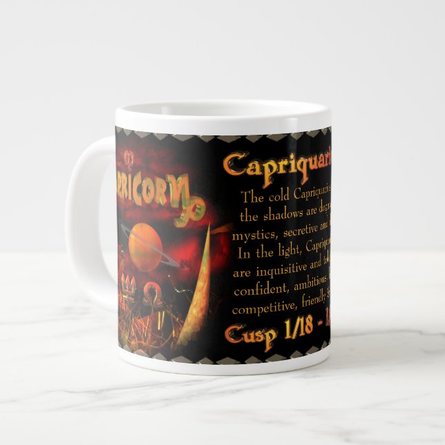 Valxart Capriquarius Capricorn Aquarius CMS Jumbo Mugg (Framsida vänster)