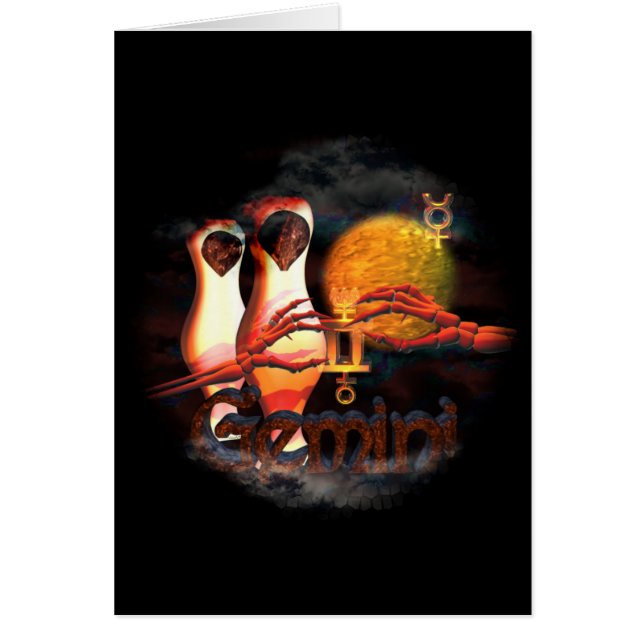 Valxart Gemini zodiac astrology horoskop Hälsningskort (Framsidan)