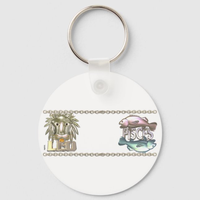 Valxart Leo Pisces zodiac-vänskaper Nyckelring (Framsida)