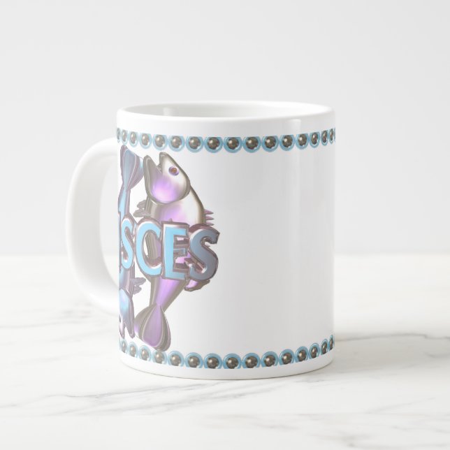 Valxart Pisces Leo astrology vänskap Jumbo Mugg (Framsida vänster)