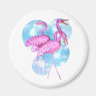 Valxart Three Rosa flamingo stand i vatten Magnet
