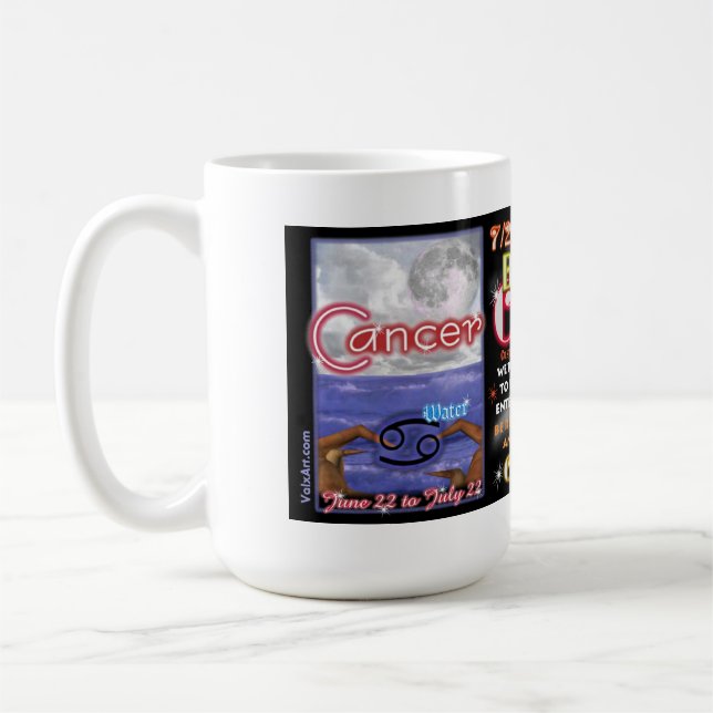 Valxart Zodiacudd av cancerLeo den stora 15 uns Kaffemugg (Vänster)