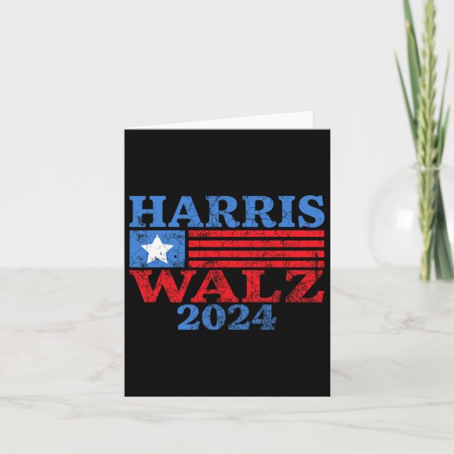 Valz 2024 Valet Kamala Harris Tim Waltz 2024 4 Kort (Framsida)
