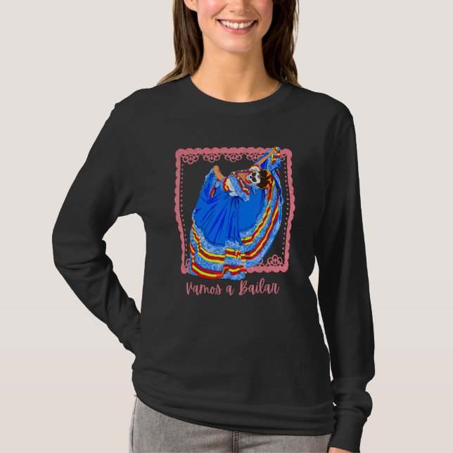 Vamos a Bailar Let's Dance Spanish Class T Shirt (Framsida)