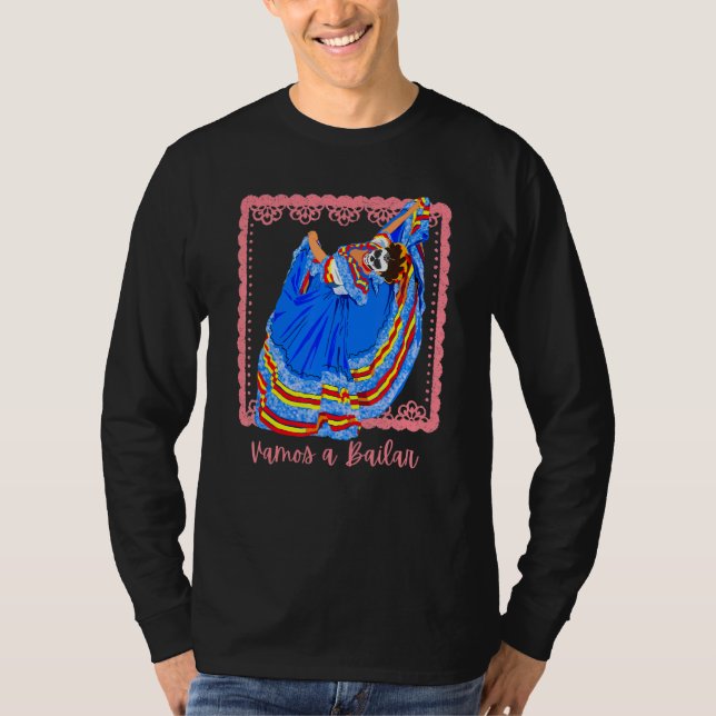 Vamos a Bailar Let's Dance Spanish Class T Shirt (Framsida)