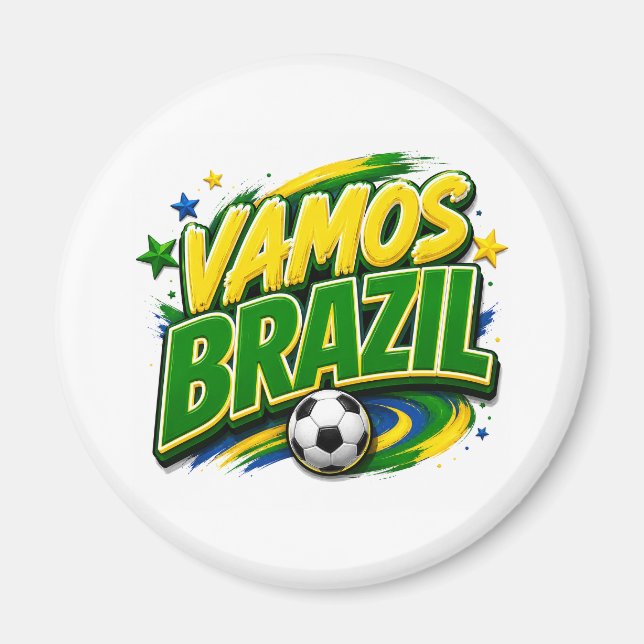 VAMOS BRASILIEN 2026 Fan | Brasiliansk  Magnet (Framsidan)