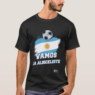 Vamos La Albiceleste Football Black T Shirt