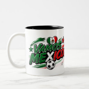 VAMOS MEXICO! Fan  Mexikansk stolthet fotboll Två-Tonad Mugg