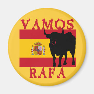 Vamos Rafa med flagga av Spanien Magnet