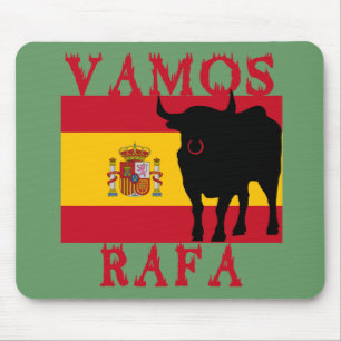 Vamos Rafa med flagga av Spanien Musmatta