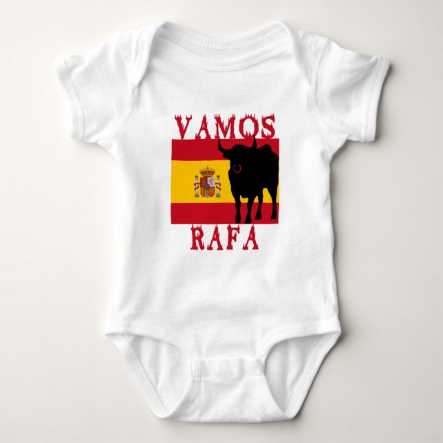 Vamos Rafa med flagga av Spanien Tee Shirt (Framsida)